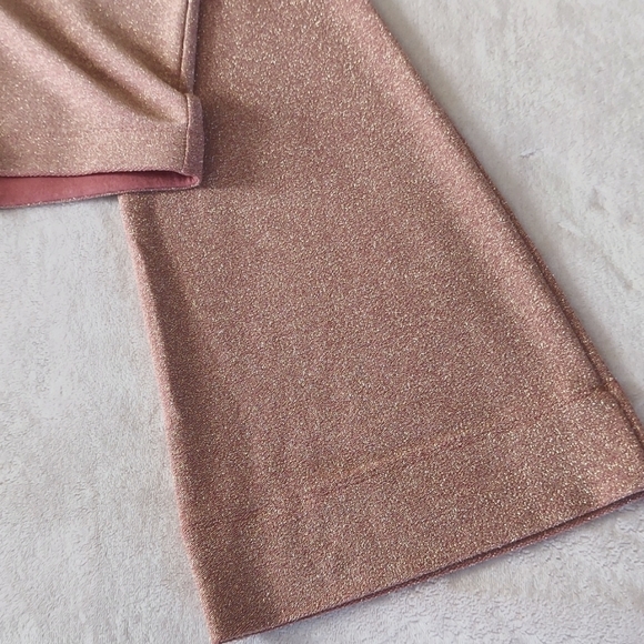 2019 VS Peachy Pink Copper Metallic Shimmer Wide Leg Pants - Picture 8 of 10